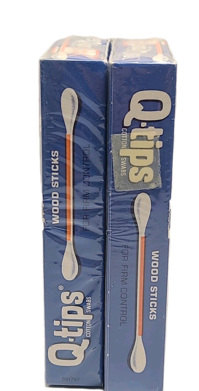 ( LOT OF 2 ) Vintage Q-TIPS • WOOD STICKS• 125 COTTON SWABS Each • SEALED Q-Tips
