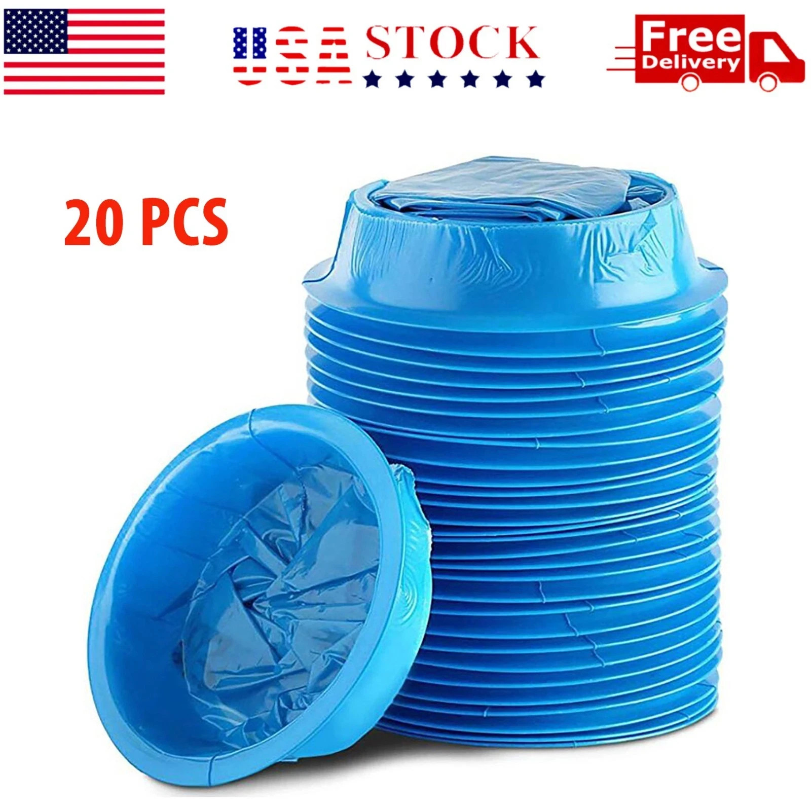 20 Pack Disposable Emesis Vomit Puke Throw-Up Barf Bags Air Sea Car Sickness Aid