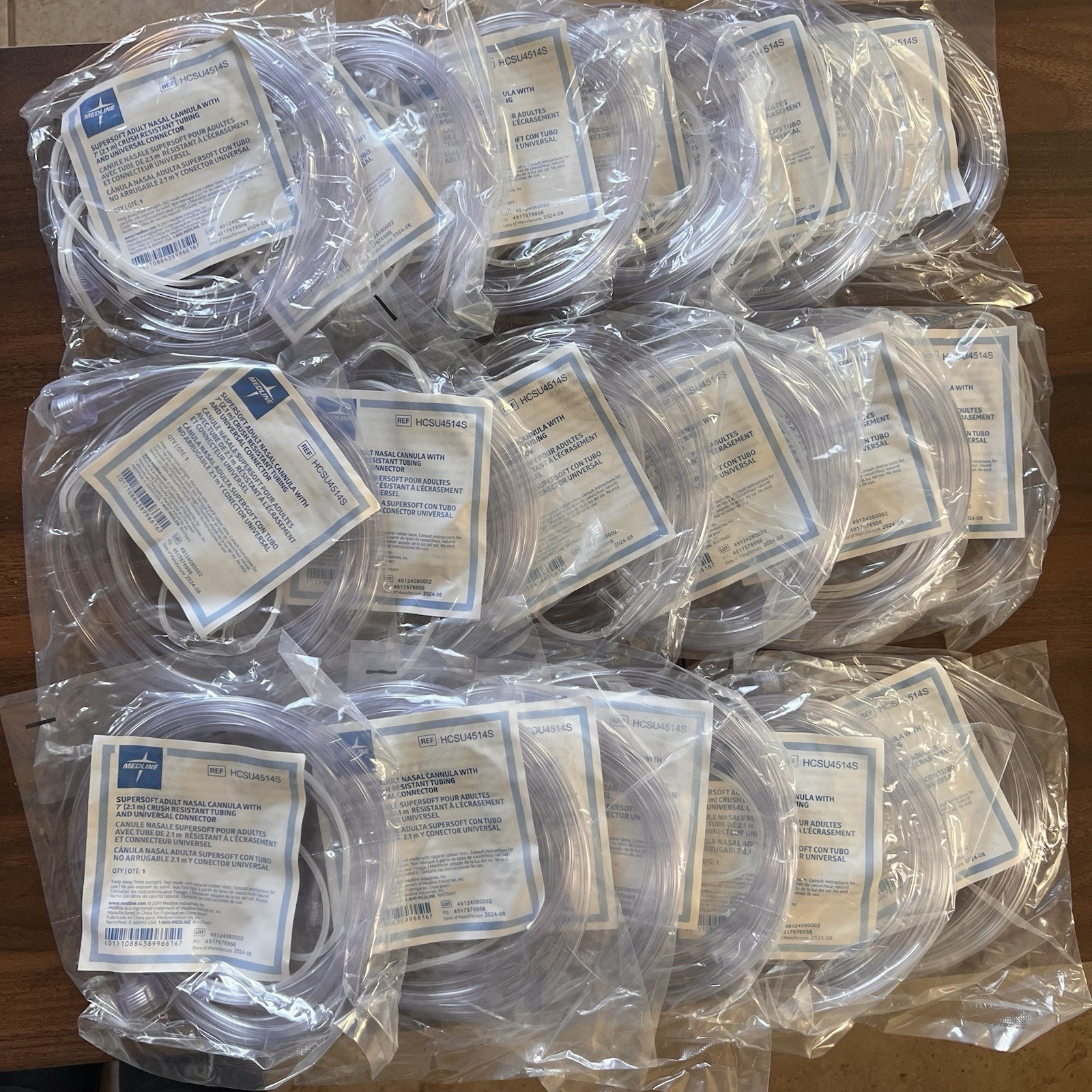 Medline 7ft SuperSoft Touch Cannula Oxygen Tubing HCSU4514S Lot of 19 2024