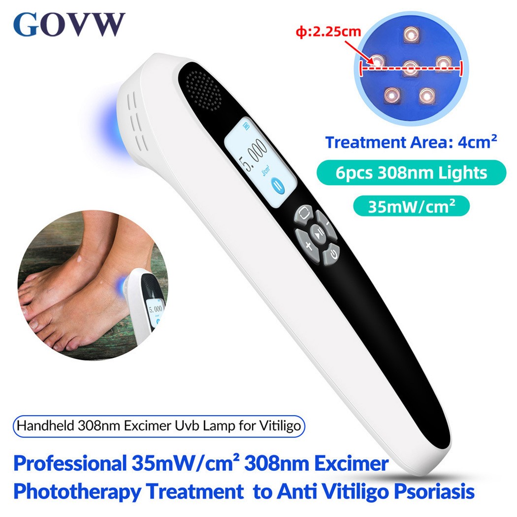 308nm UV Lamp Light Therapy Home Device for Hands Face Arm Skin Care 6pcs Diodes
