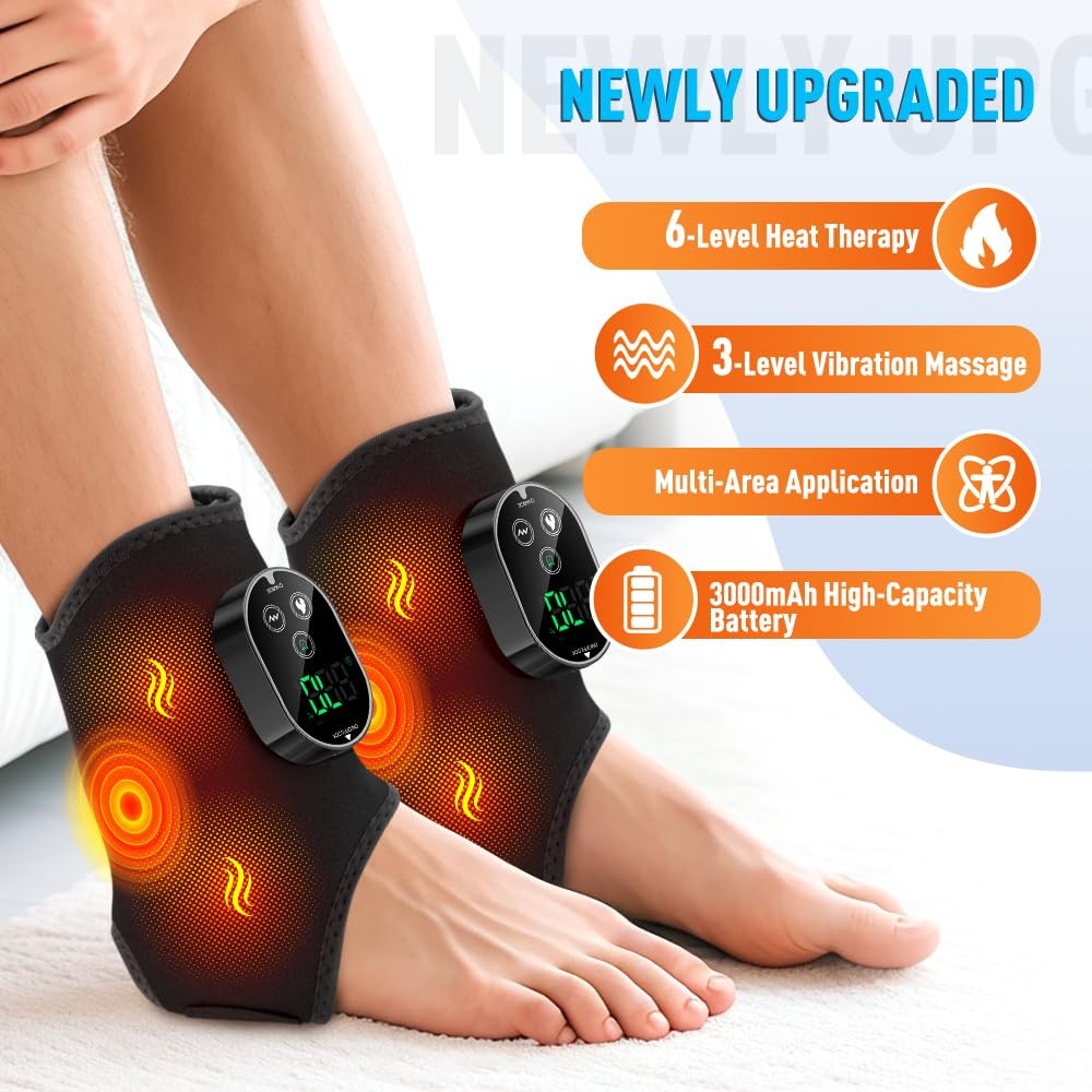 Cordless Foot Massager 2 Pack Neuropathy Heating Pad 6 Heat BETOLEAN