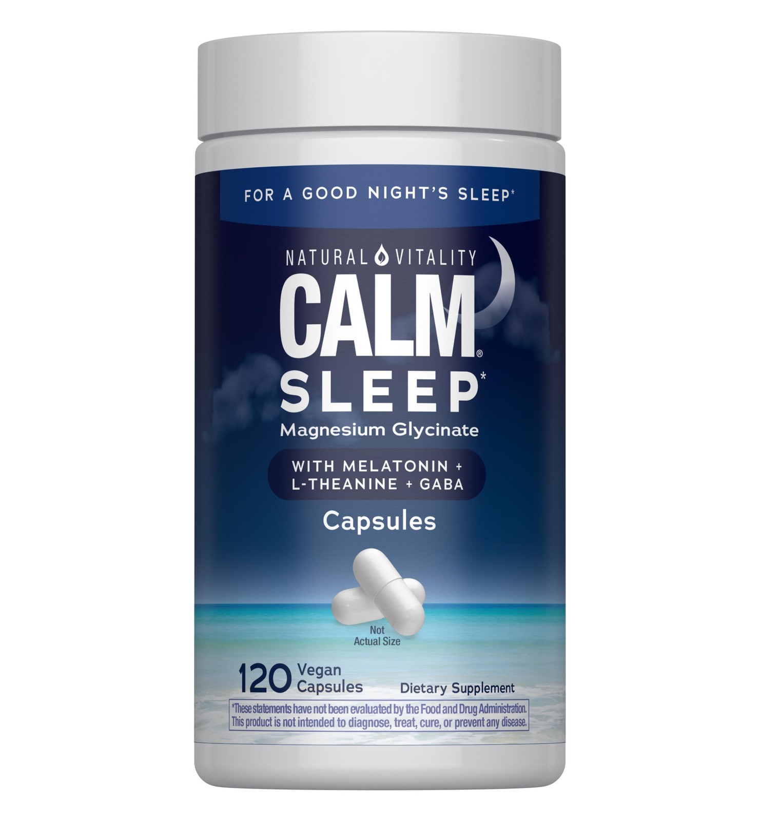 Sleep Supplement Magnesium Melatonin L Theanine GABA 120 Count Natural Vitality