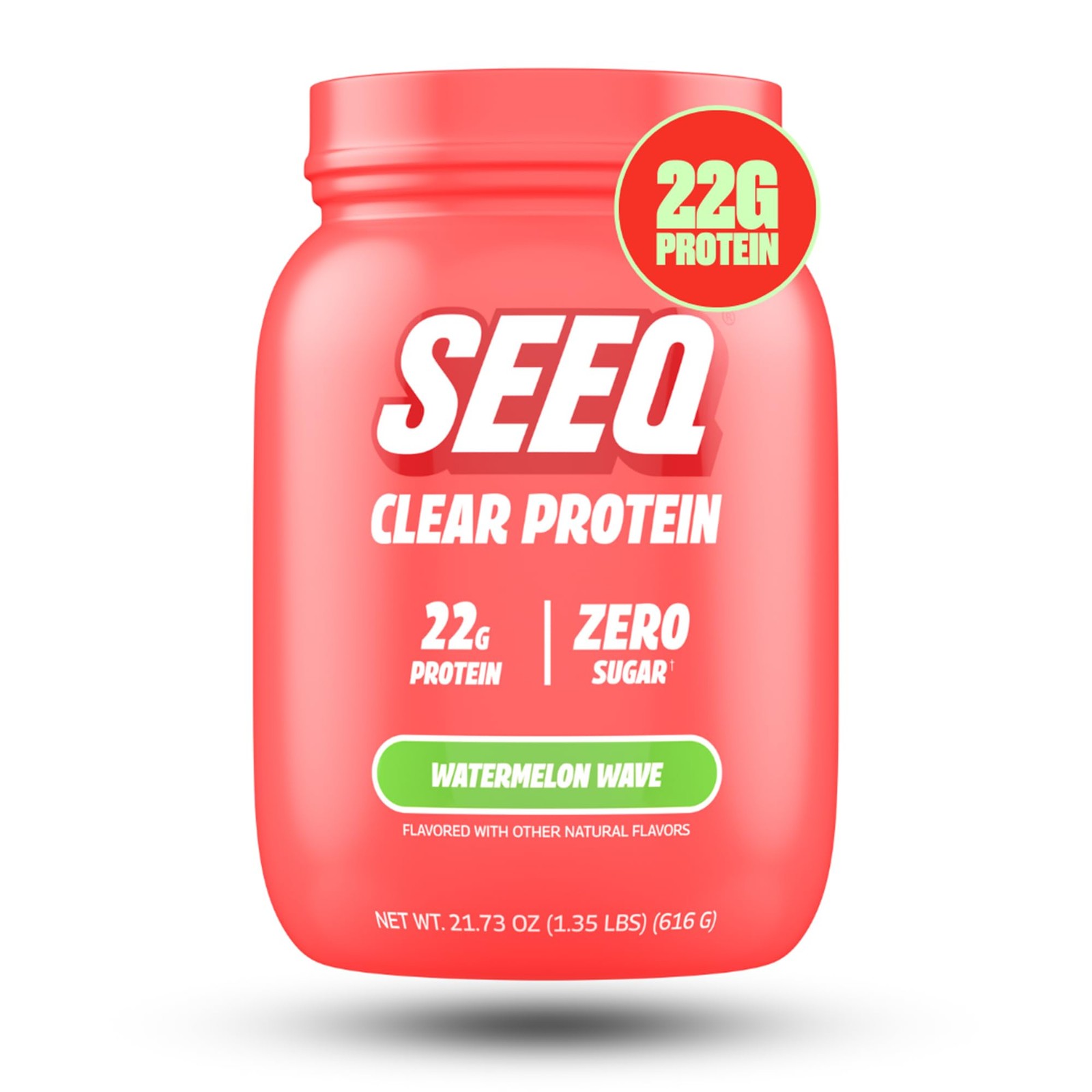 Protein Powder Clear Whey 22g Isolate Zero Sugar Watermelon Wave SEEQ Servings
