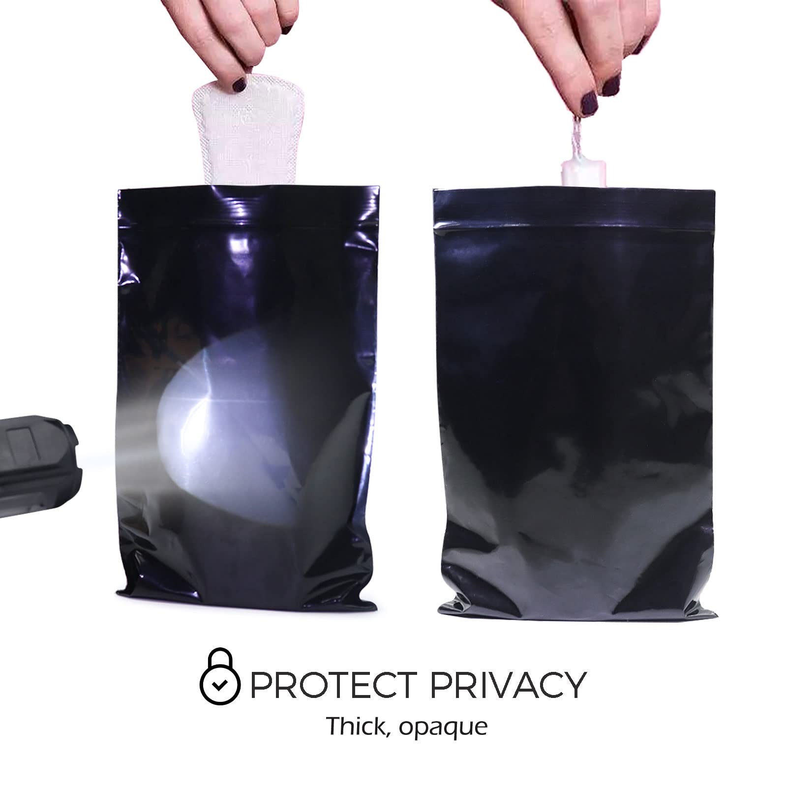Sadocom Tampon Disposal Bags, Feminine Hygiene 100 Count (Pack of 1), Black