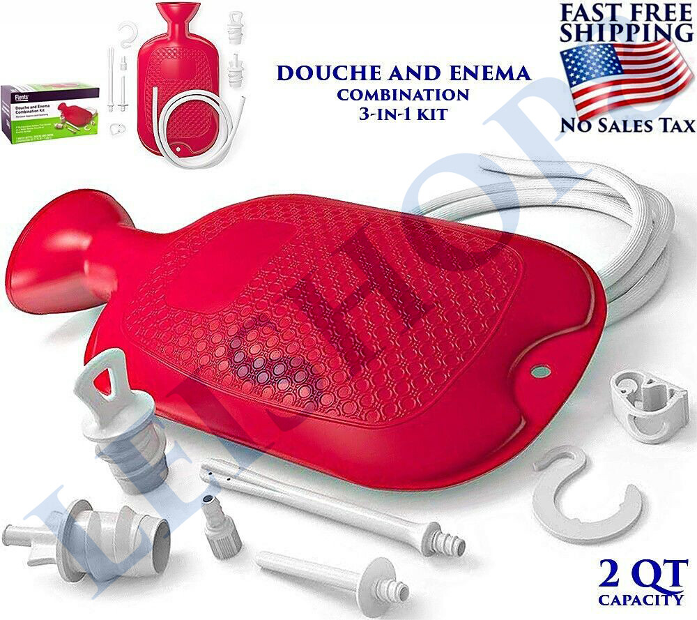 MEDICAL ENEMA BAG SOFT REUSABLE DOUCHE COLONIC CLEANSING IRRIGATION KIT HOME SET
