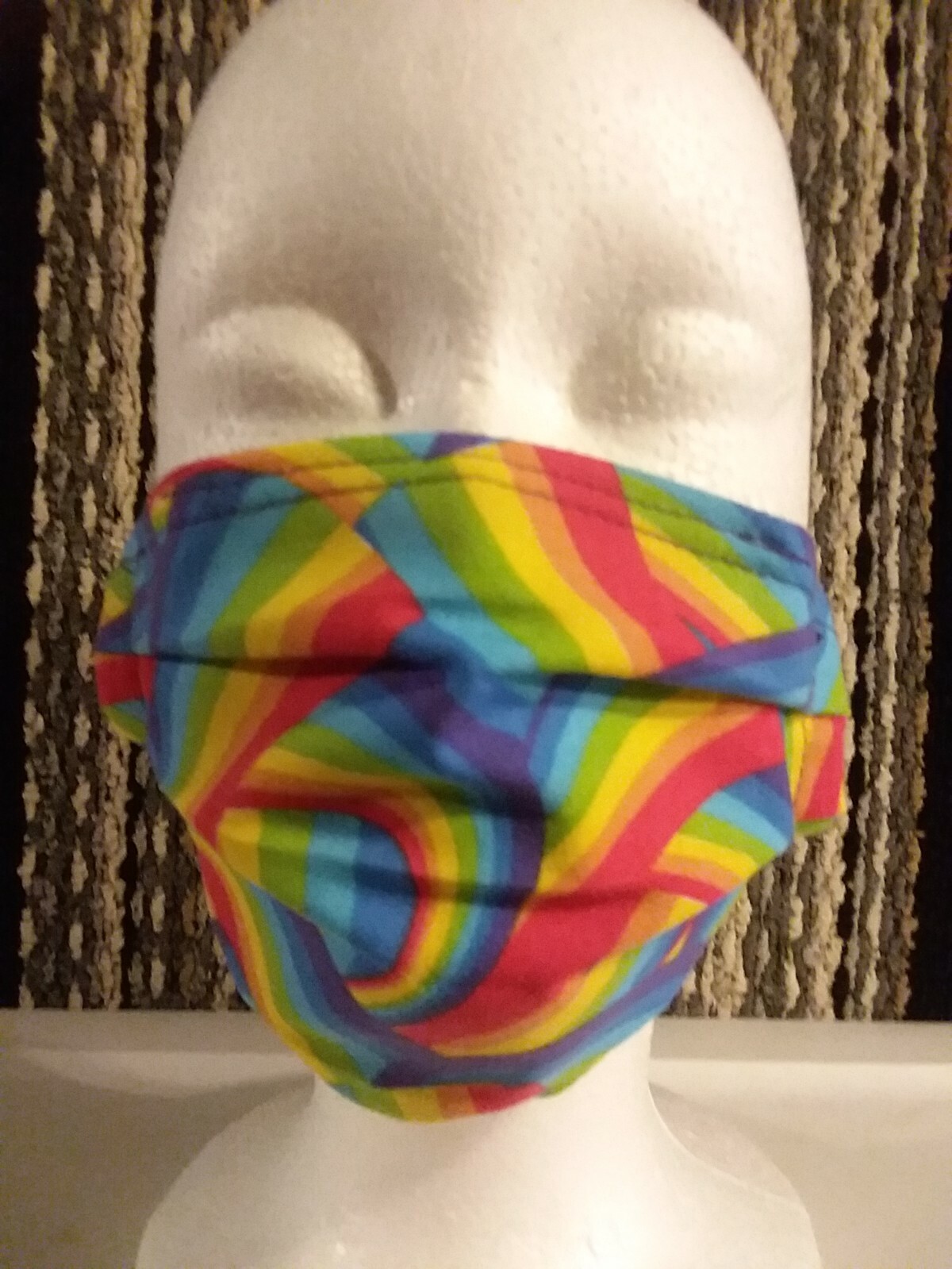 RAINBOW Homemade Face Mask, cotton, nose wire, adult…READ DESCRIPTION PLEASE!