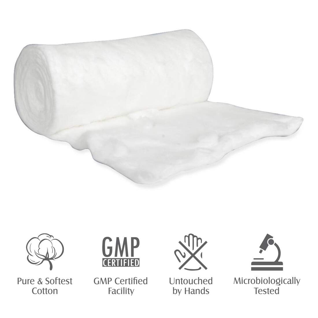 Soft Cotton Wool/Roll for Makeup Remover, Beauty, Adult & Baby Care 100gm