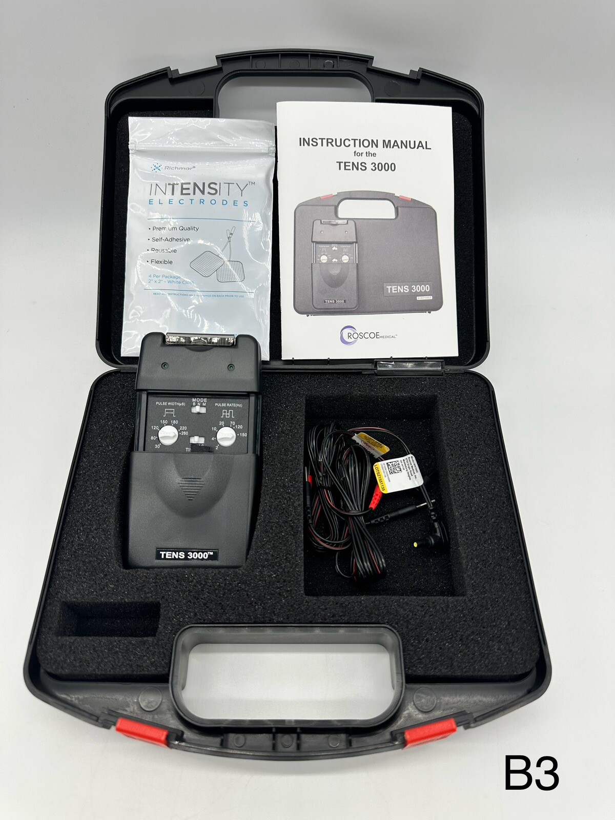 NEW! TENS 3000 UNIT. BATTERY, LEADWIRES,& ELECTRODES INCLUDED