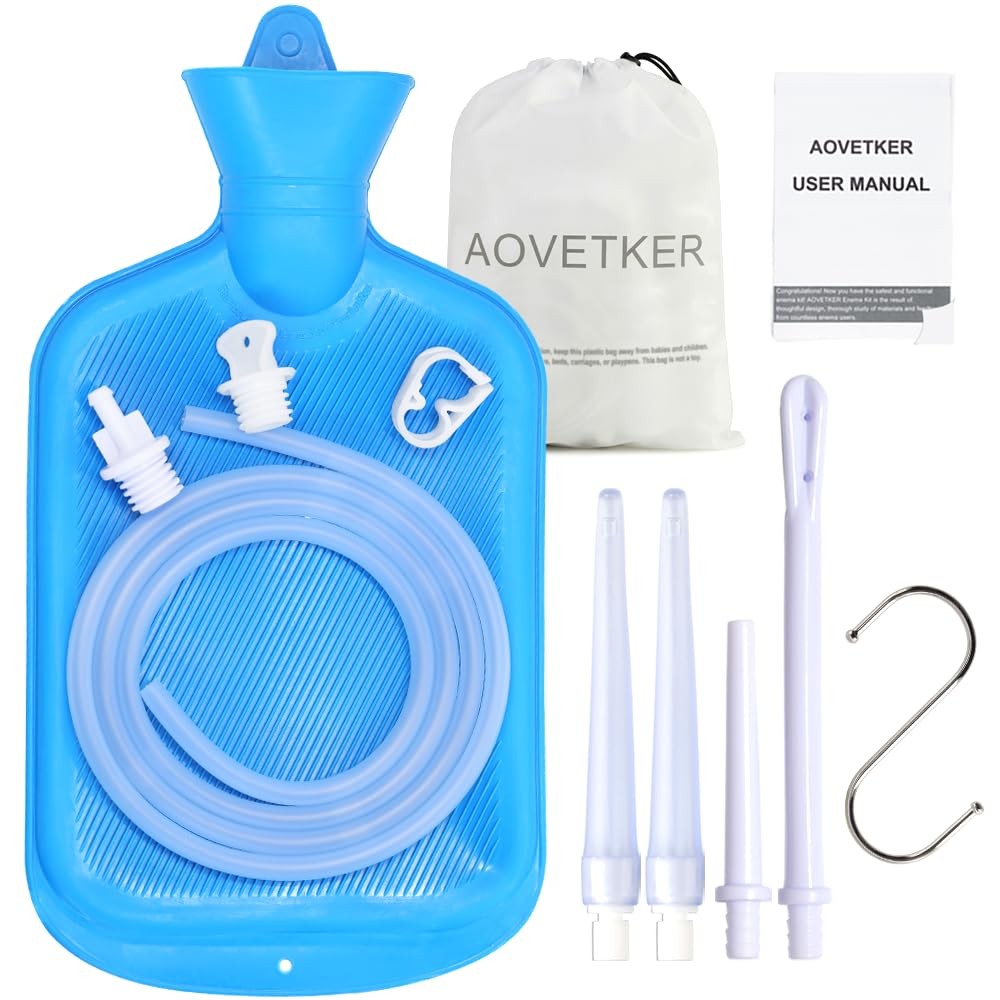 Enema Bag Kit for Women & Men, Colon Cleanse Enema Bag 2L with 4 Tips & Flow …