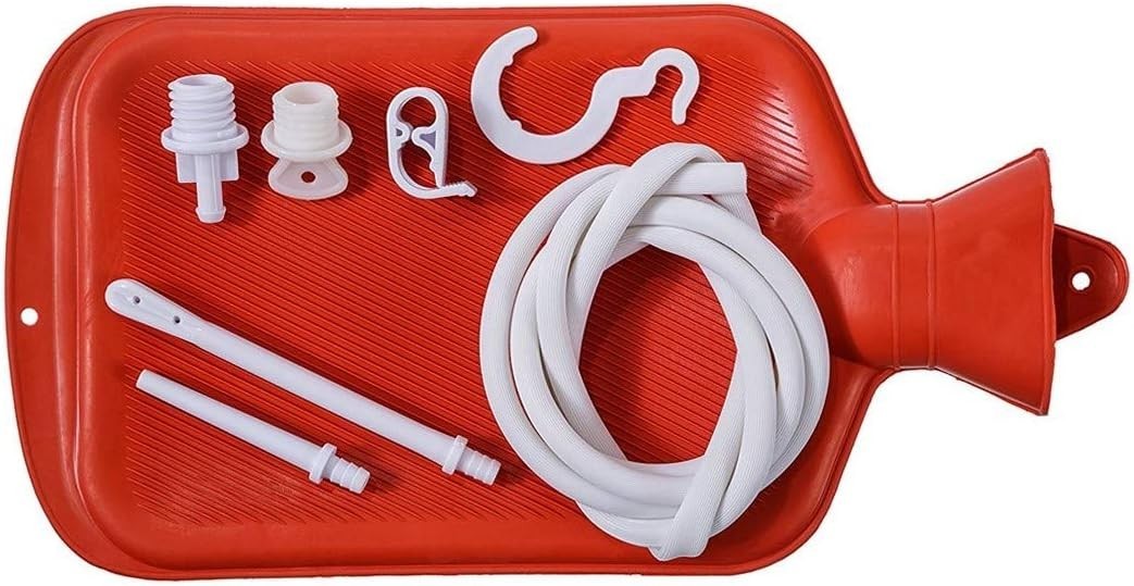 Enema Bag Kit 2 Quart Home Water & Coffee Colon Cleansing Kit BPA Free Hot-Water