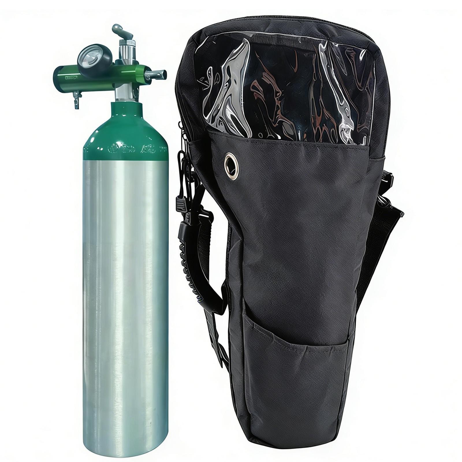 Oxygens Cylinder Shoulder Bag Oxford Cloth Lightweight with Viewing Window