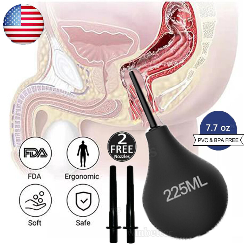 225ml Anal Vaginal Bulb Douche Colonic Irrigation Rubber Enema Bag Cleaner Kit