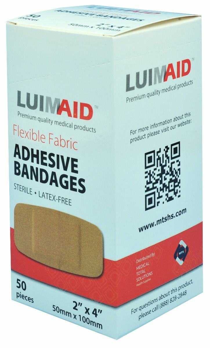 BANDAID, LUMAID, X-LARGE 2″X4″ FABRIC LF( 50/BX)
