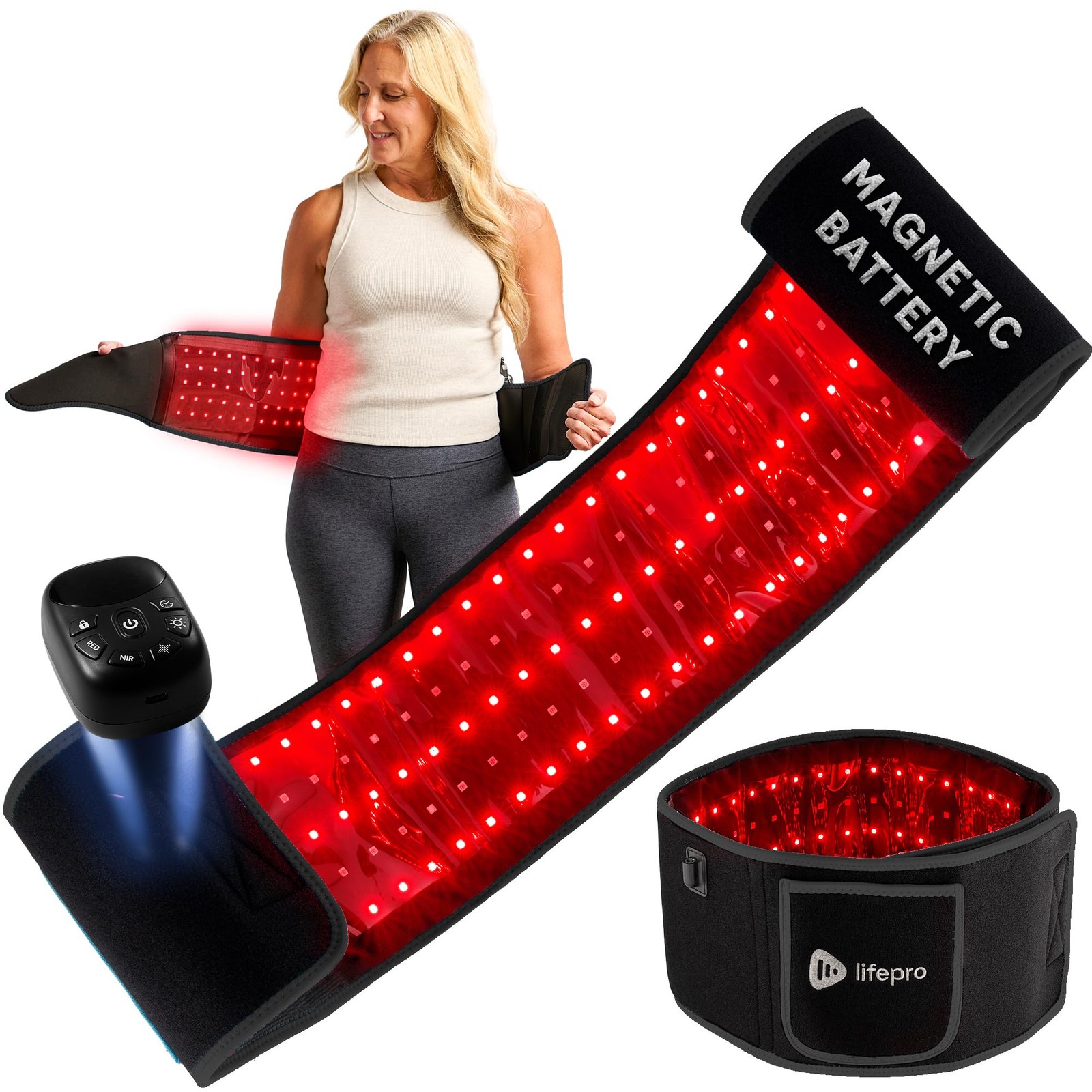 Red Light Therapy Belt 660nm 850nm Infrared Adjustable Portable Lifepro Body