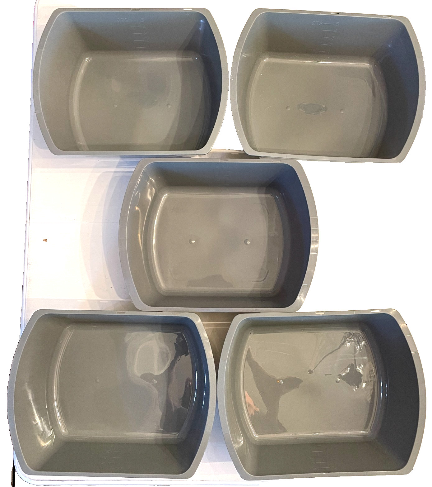 Medical Bedside Plastic Wash Basin LOT Graduated 5 qt Utility Tub Bin Dish Pan