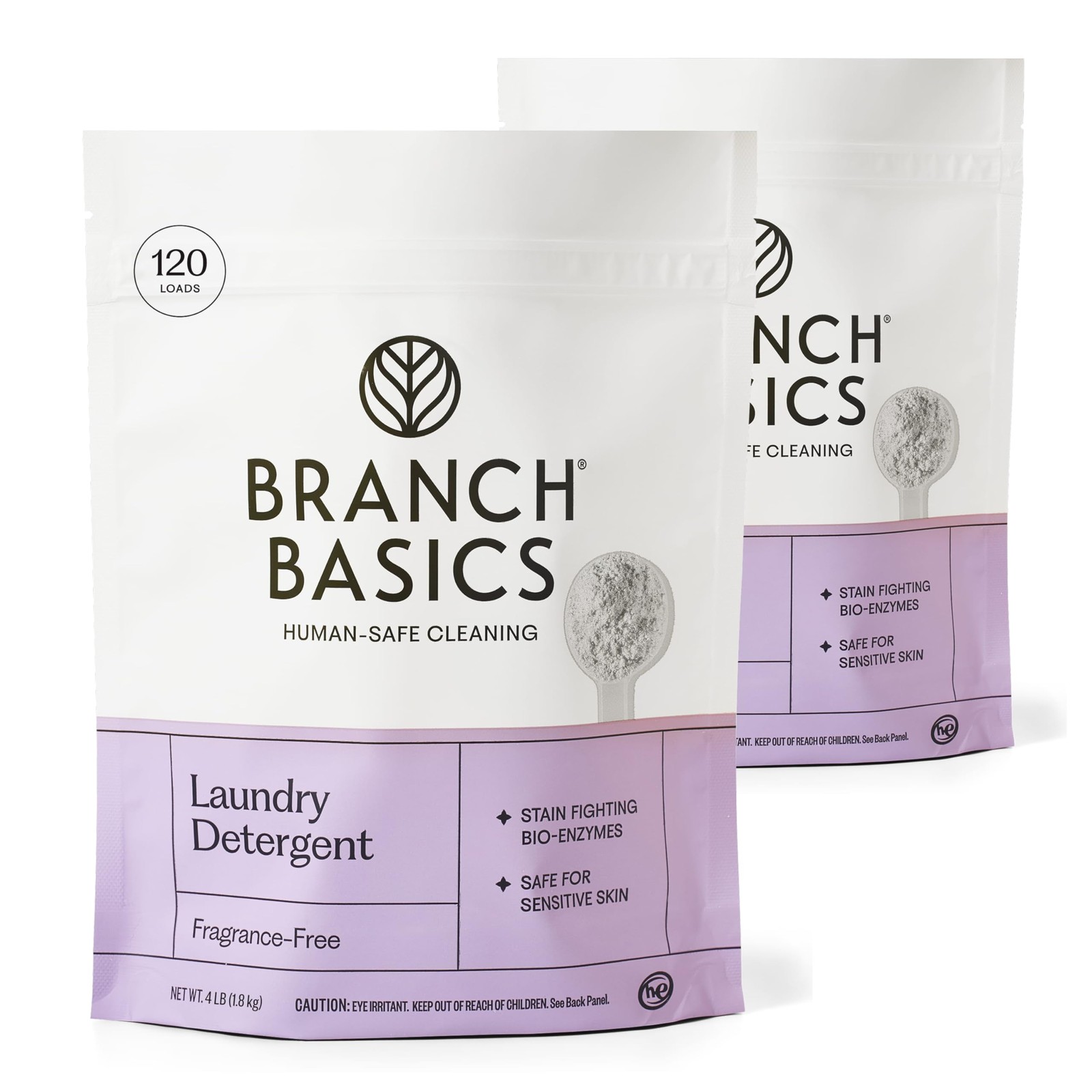 Laundry Detergent 2 Pack 64 Ounce Plant Mineral Based Branch Basics 4lbs Formula
