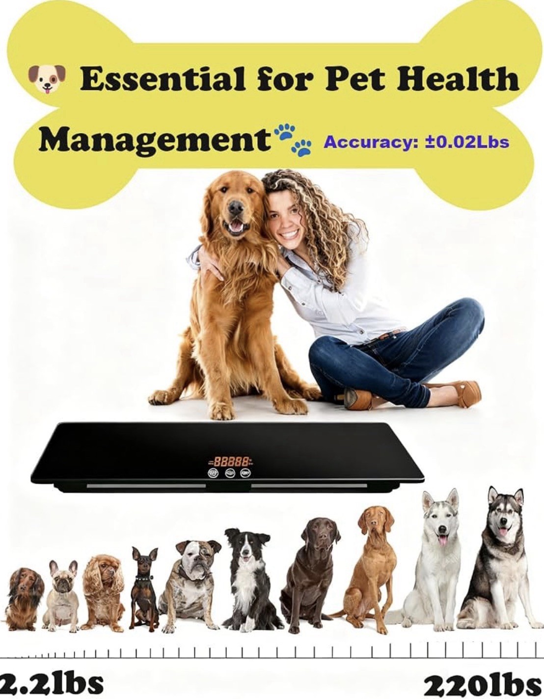 Digital Weighing Scale For Veterinary Care. Dogs, Cats, 220lbs Capacity