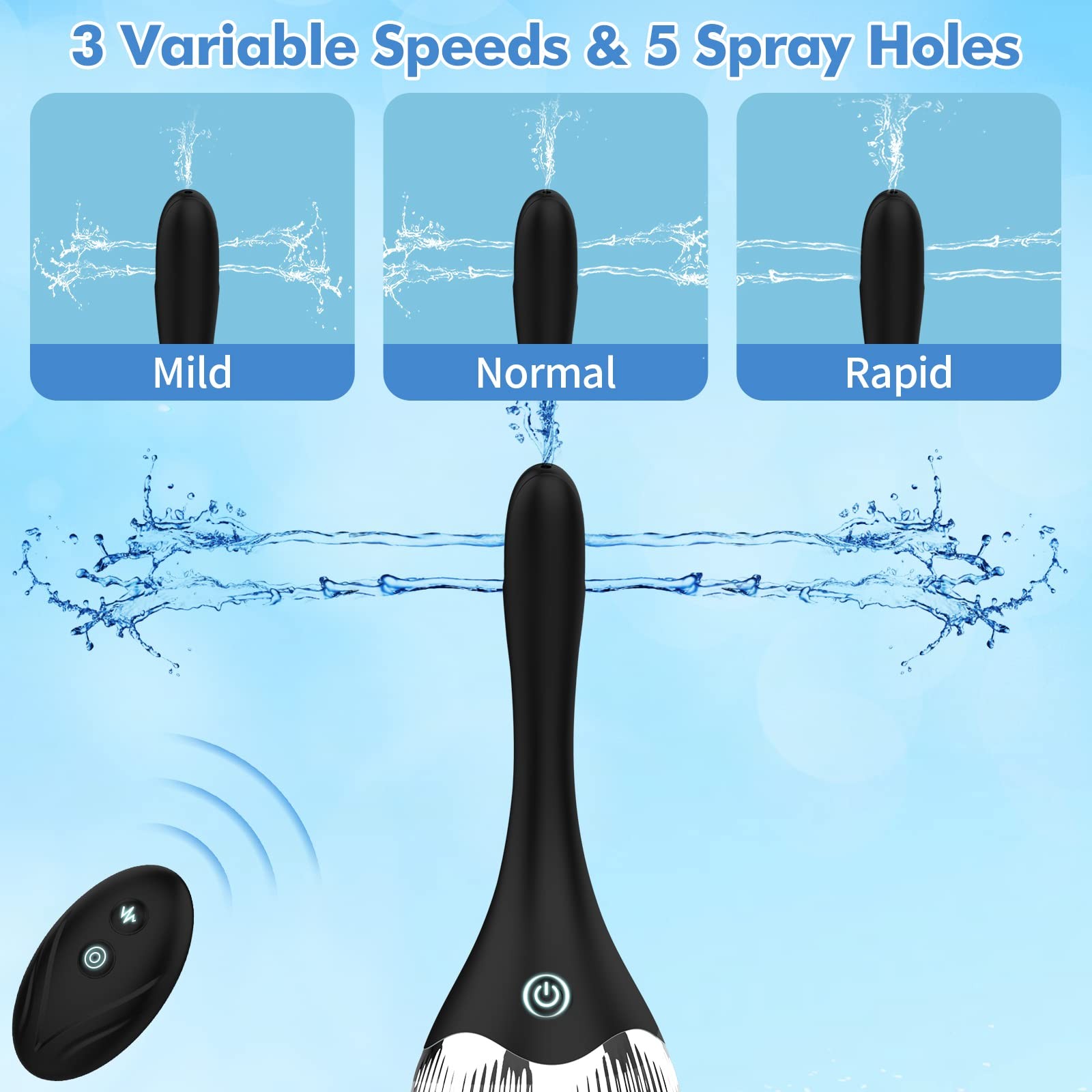 Automatic Electric Enema Bulb with 3 Speeds, Silicone Enema Anal Douche Cleaner