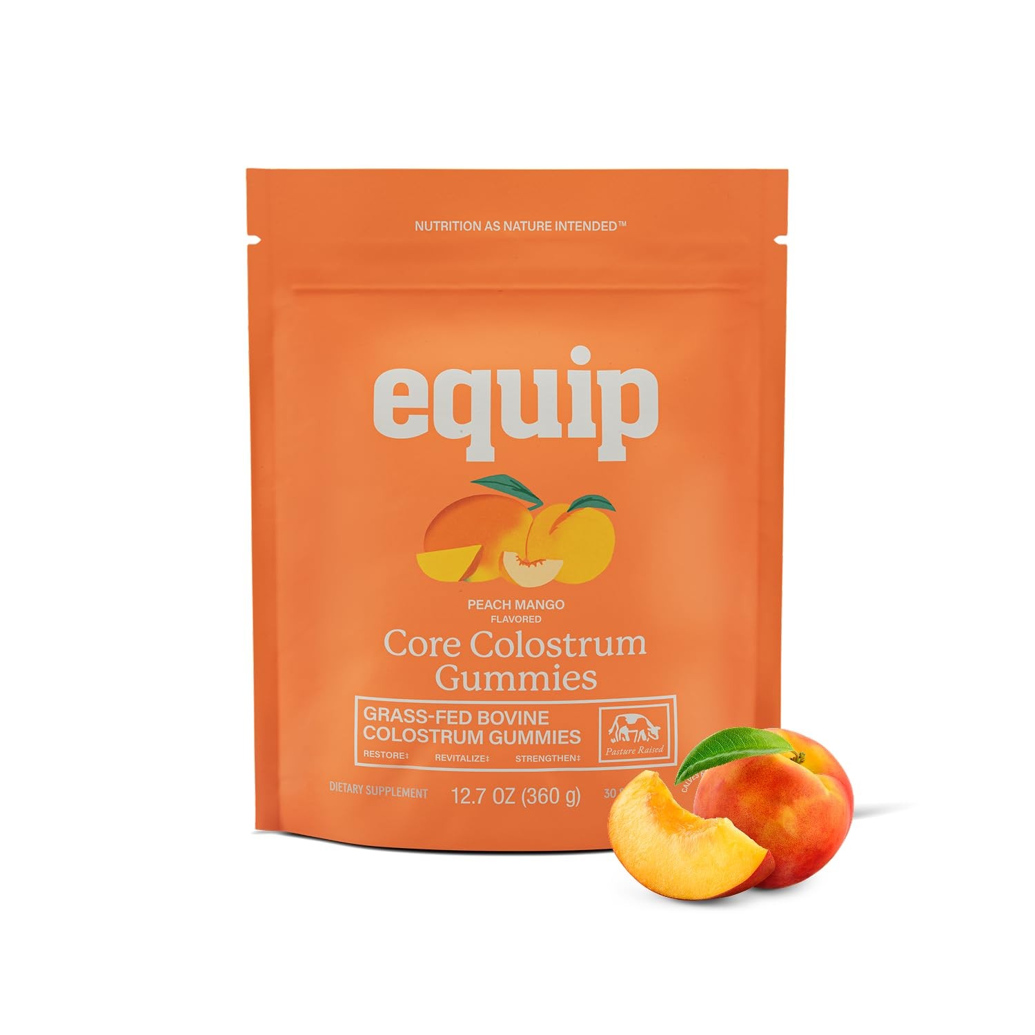 Bovine Colostrum Gummies 1g 60 Count Grass Fed Gut Health Equip Foods Core Hair