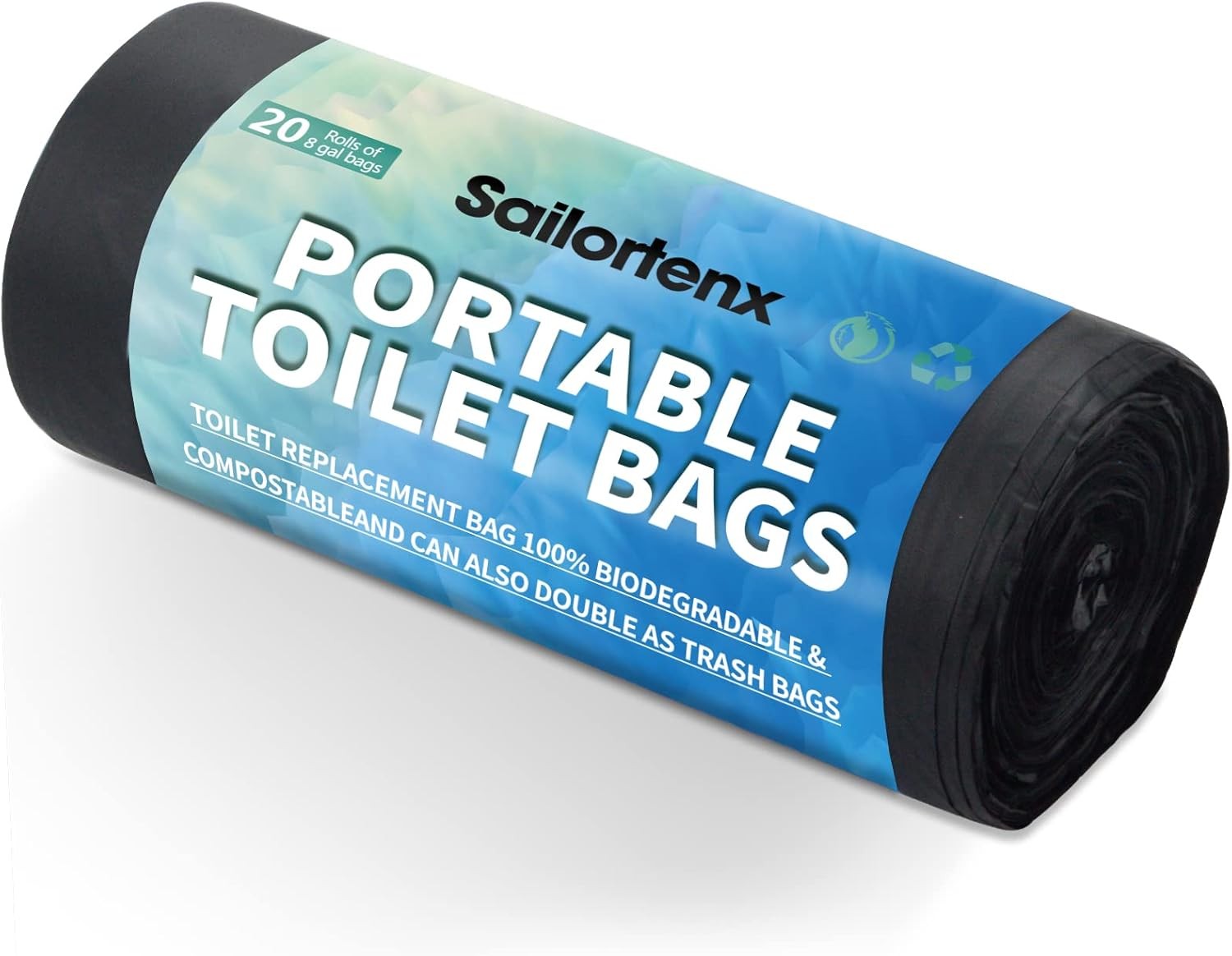 80/60/20 Portable Camping Toilet Bags 1 Count (Pack of 20), 20 count-BLACK