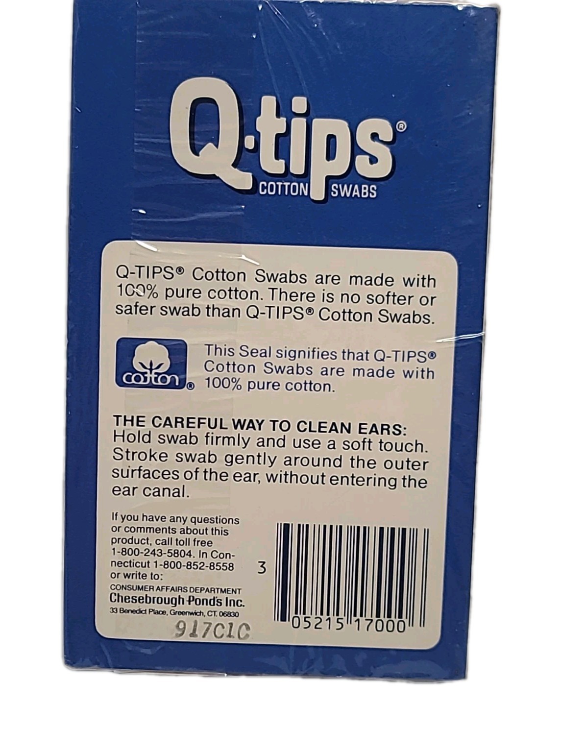 ( LOT OF 2 ) Vintage Q-TIPS • WOOD STICKS• 125 COTTON SWABS Each • SEALED Q-Tips