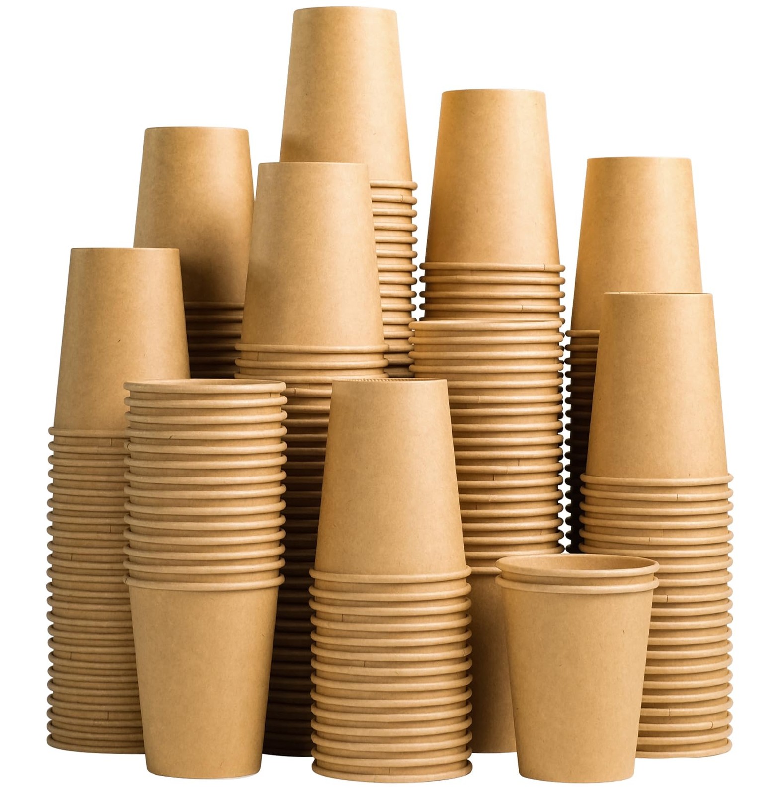 Disposable Paper Cups 10 oz Kraft Brown 200 Pack Coffee Lamosi maker brewer