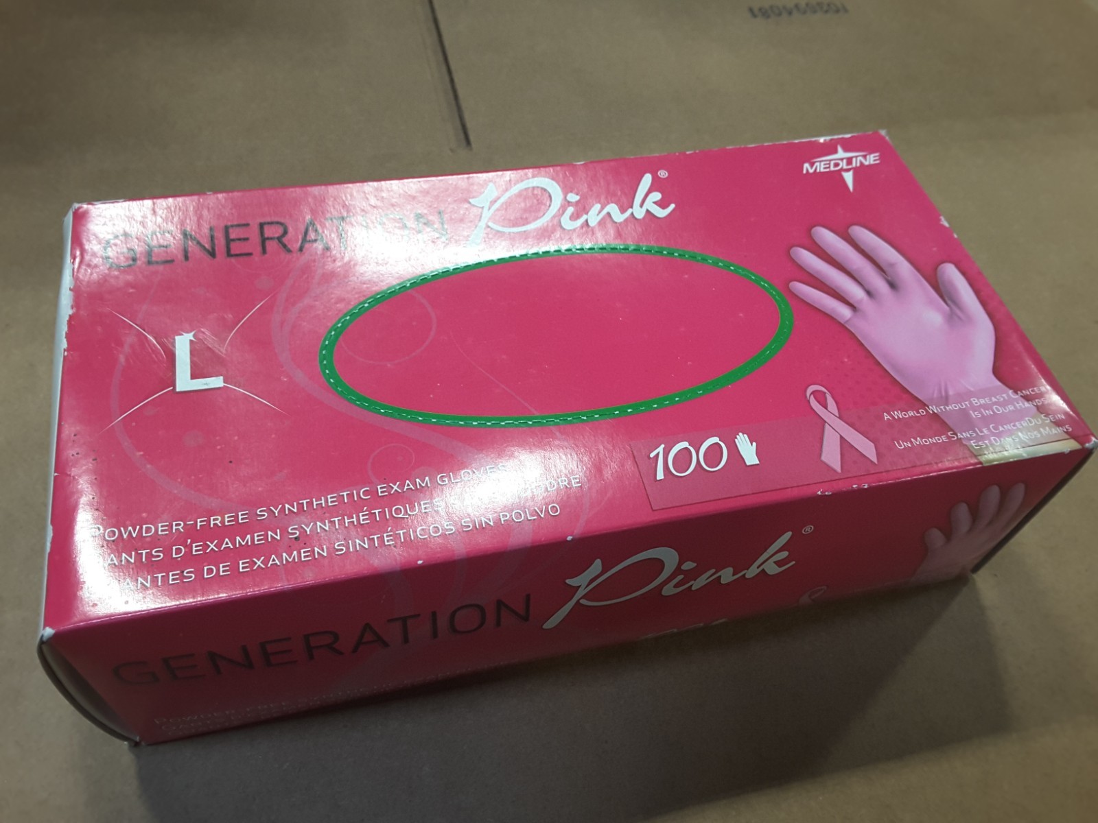 Orirgin Medline Generation Pink Synthetic Gloves, L , 100