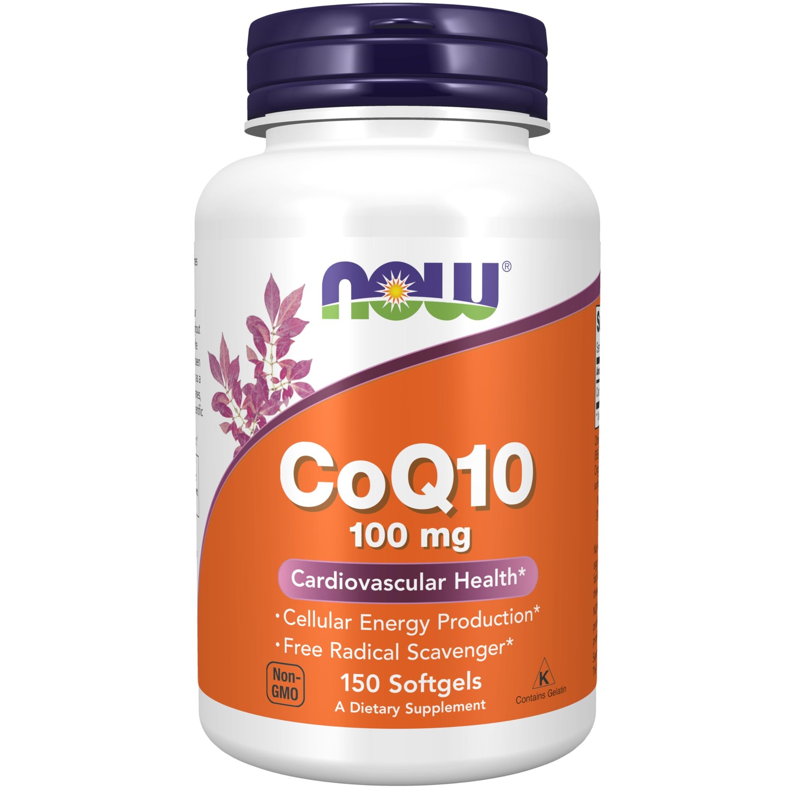 CoQ10 Coenzyme Q10 100mg Cardiovascular Health 150 Softgels NOW Foods Grade