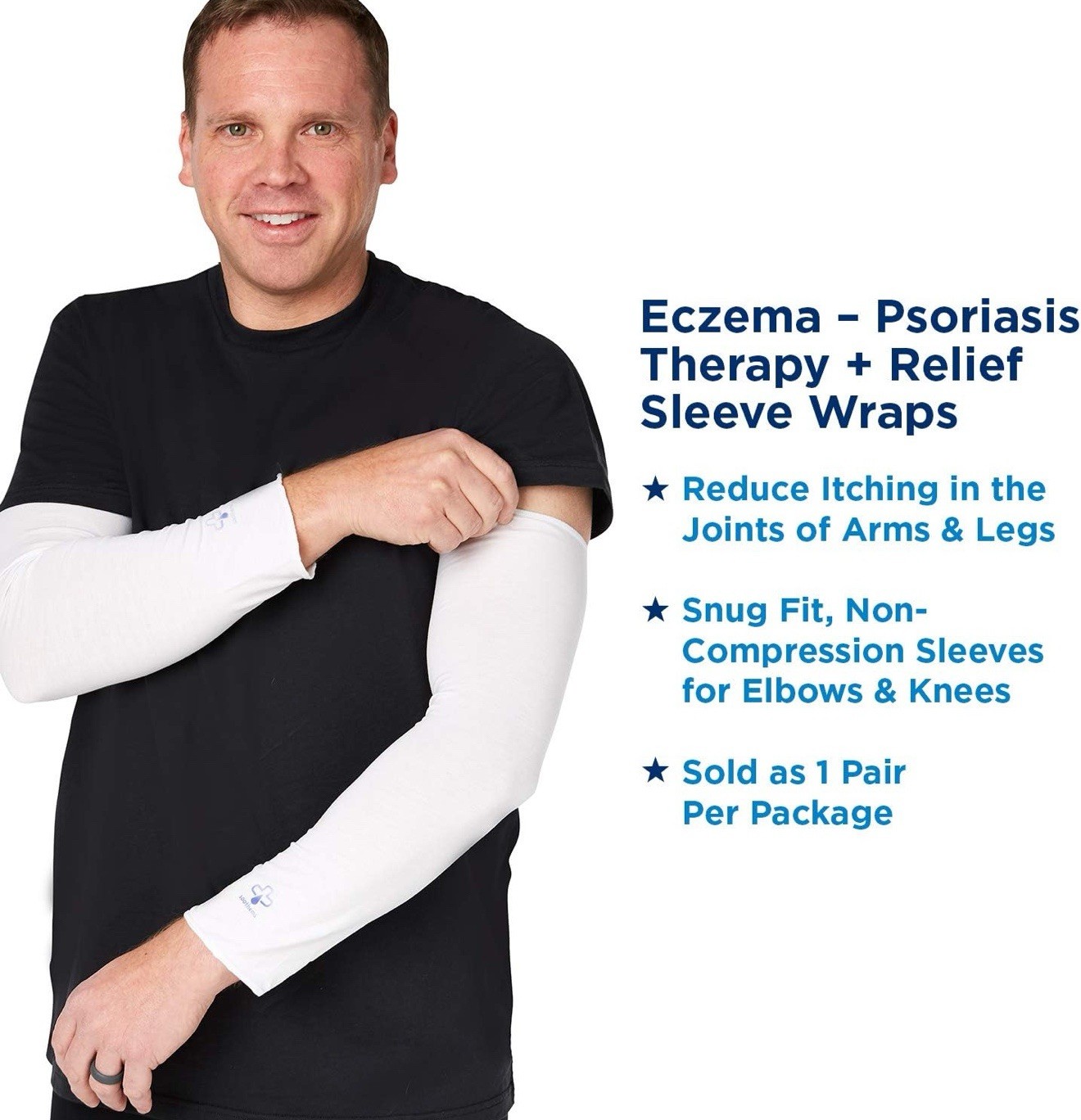 Soothems Eczema Psoriasis Itch Relief Arm & Leg Sleeve White Wrap Bandage Size 9