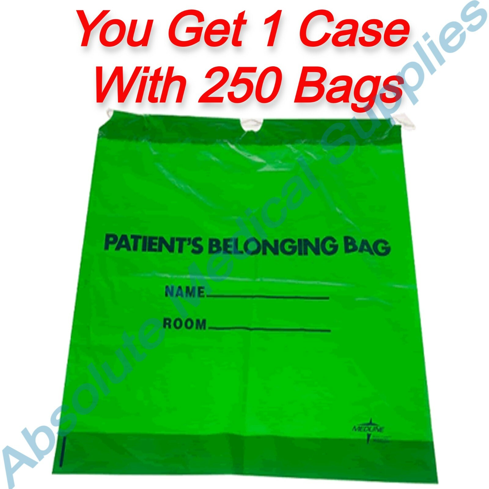 *250-Pieces* Medline Patient Belonging Bag Drawstring 18″ X 20″ NON026320LG