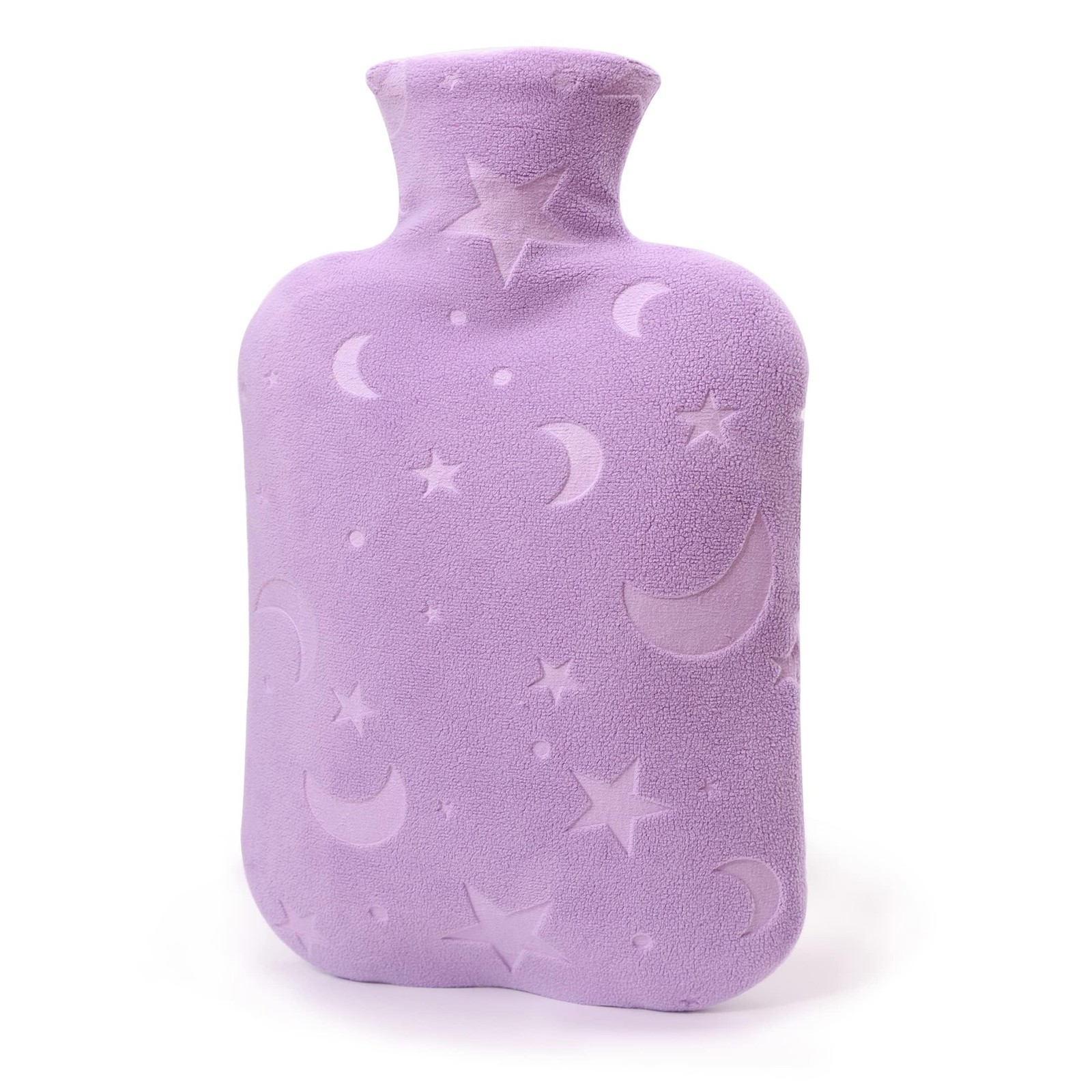 DICEVER Hot Water Bottle with Soft Cover, 2L 10x6x4 Inch, Purple