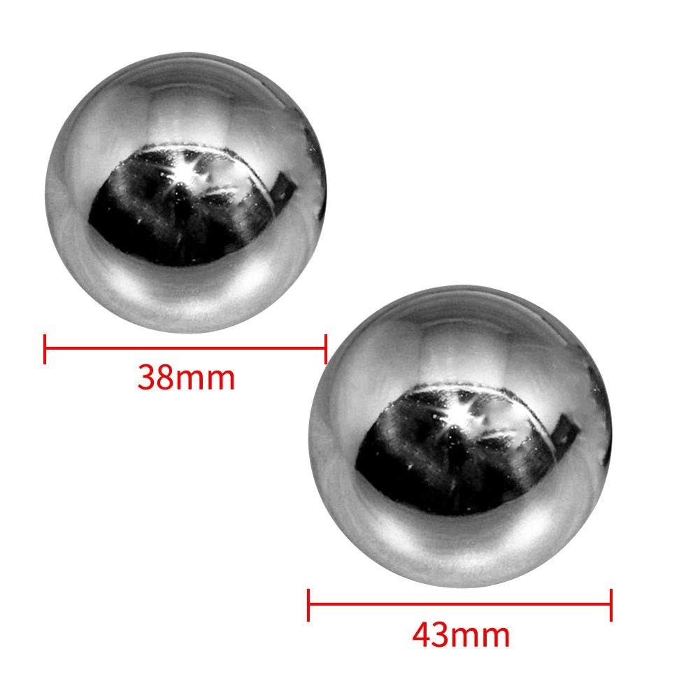 Denpetec 2pcs Baoding Balls Chinese free size, Silver, 1.69inch, Color Random