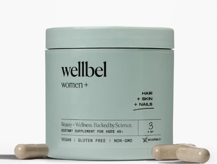 Hair Skin Nails Supplement 90 Count Vegan Gluten Free WELLBEL Women Clean daily
