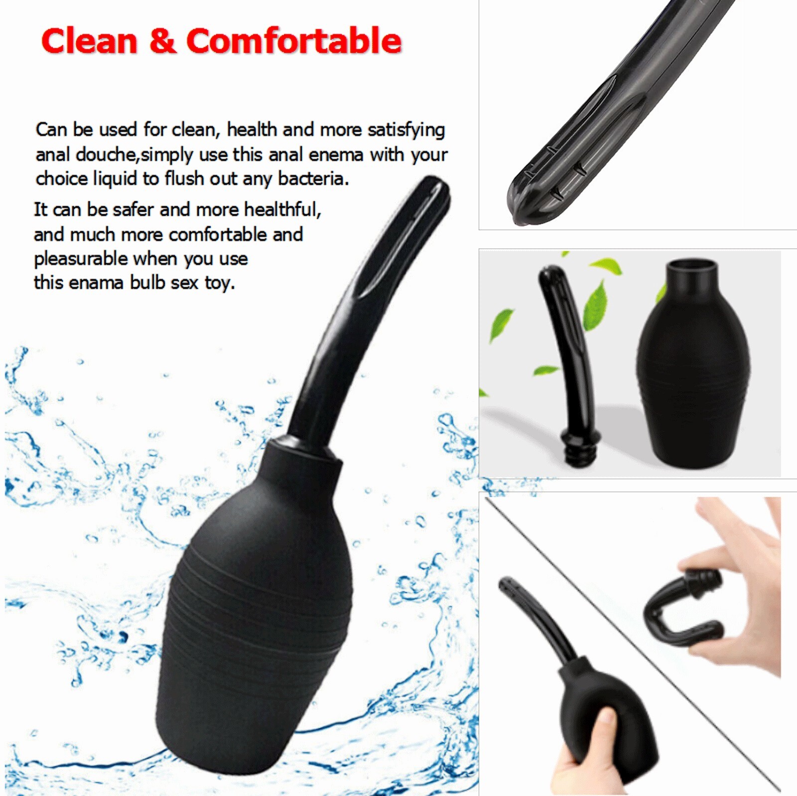 Anal Vaginal Bulb Douche Enema Irrigation Colonic Cleaner Rectal Syringe Kit