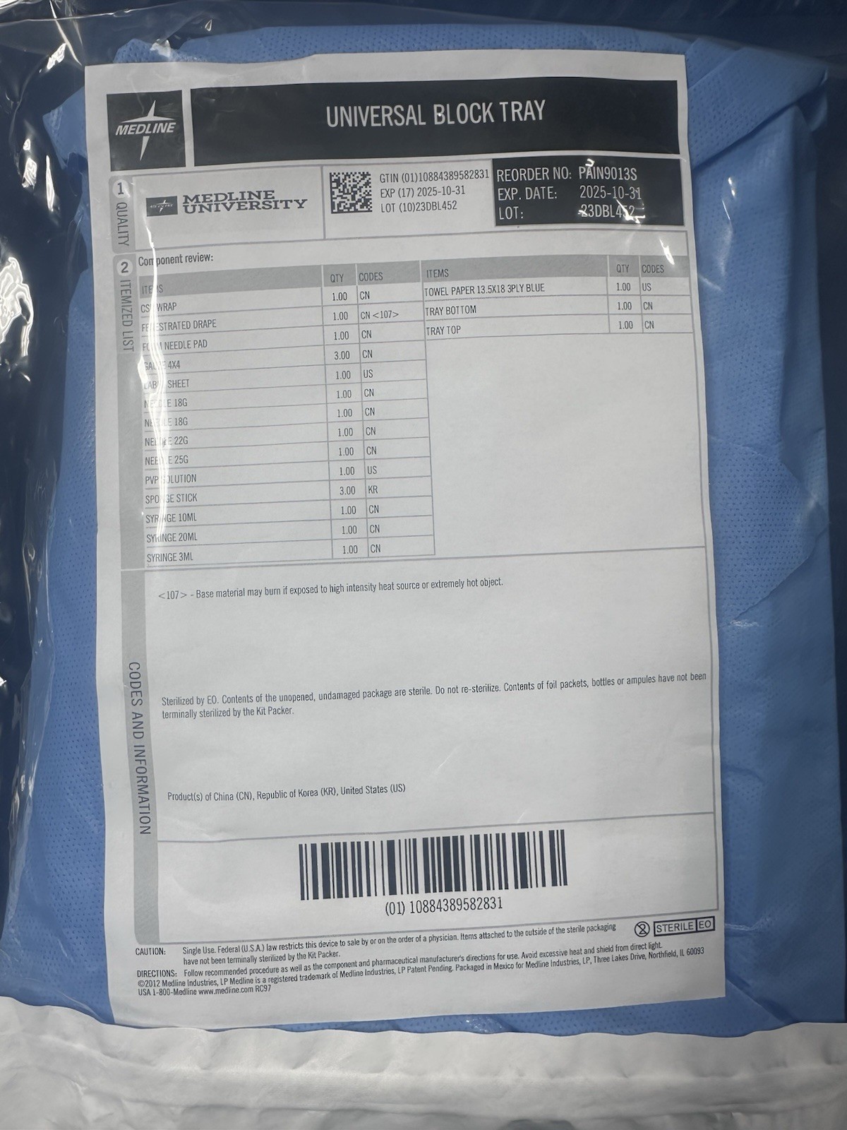 Medline – Universal block Tray