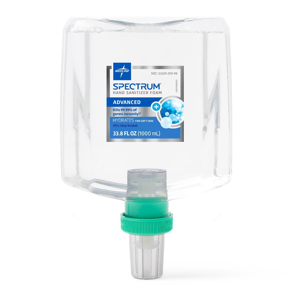 Spectrum Advanced Hand Sanitizer Foam, Clear, 33.814 oz