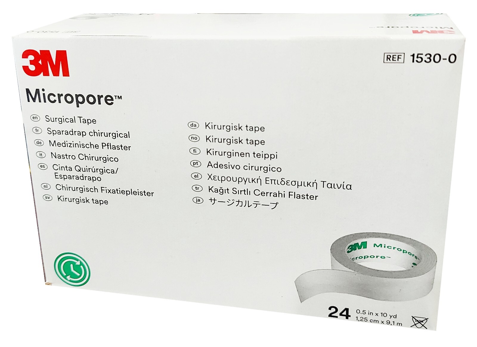 Medical Surgical Tape Micropore 1530-0, 1/2 inch x 10 yard, (24 rolls) 3M™