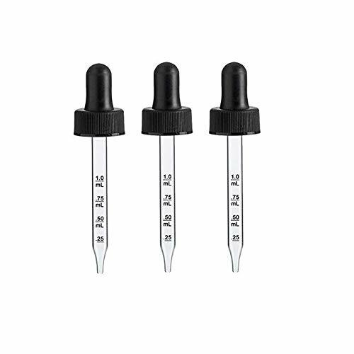 Comfort Axis Graduated Glass Droppers Black for 1 oz Round Bottles 3 Pack