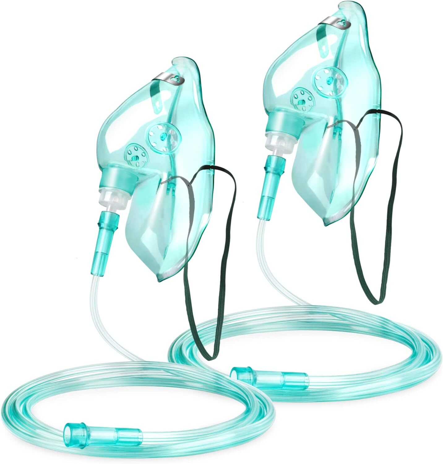 2 Pack Oxygen Mask for Face Adult with 6.6′ Tube & Adjustable Elastic Strap -…