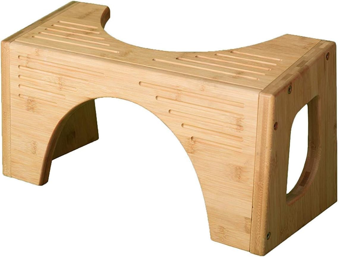 Toilet Stool Bamboo Flip 7 9 Adjustable Heights Brown Squatty Potty
