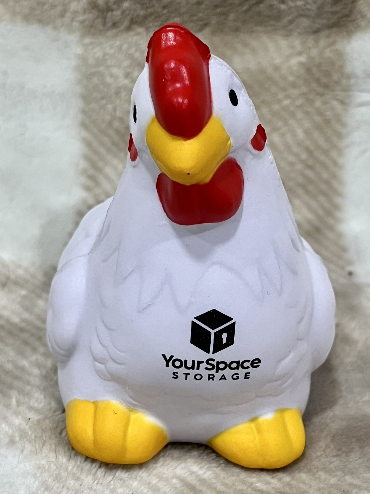 Stress Relief Squeezable Ball Foam White Chicken Hen Rooster Toy