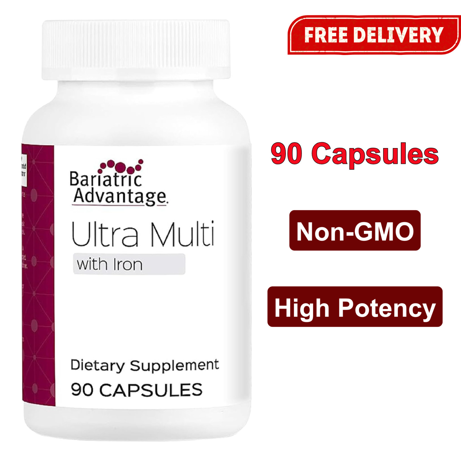 Bariatric Advantage Ultra Multi With Iron High Potency Daily Multivitamin 90 Cap