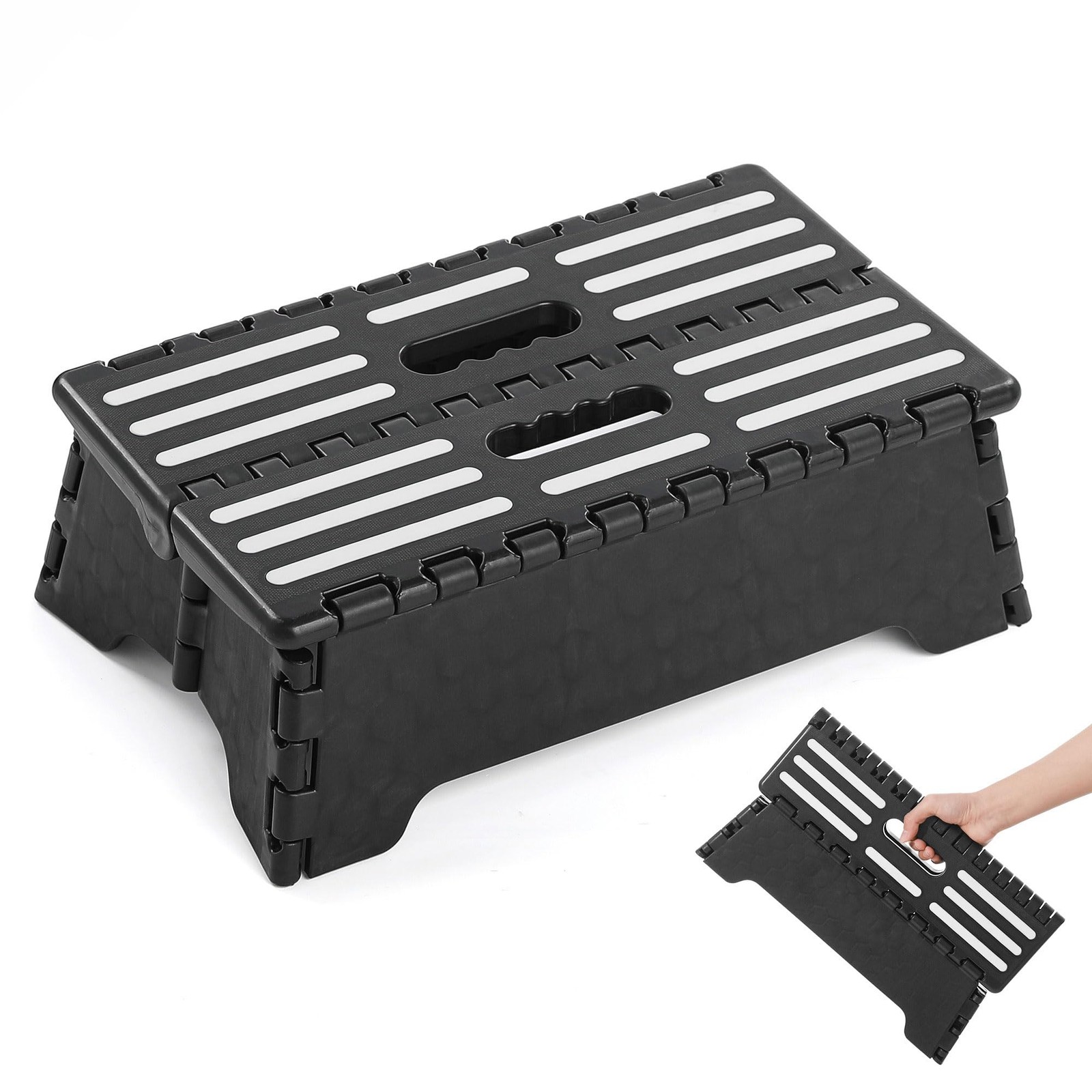 5 inch Lightweight Portable Folding Step – Great 1 Count (Pack of 1), Black