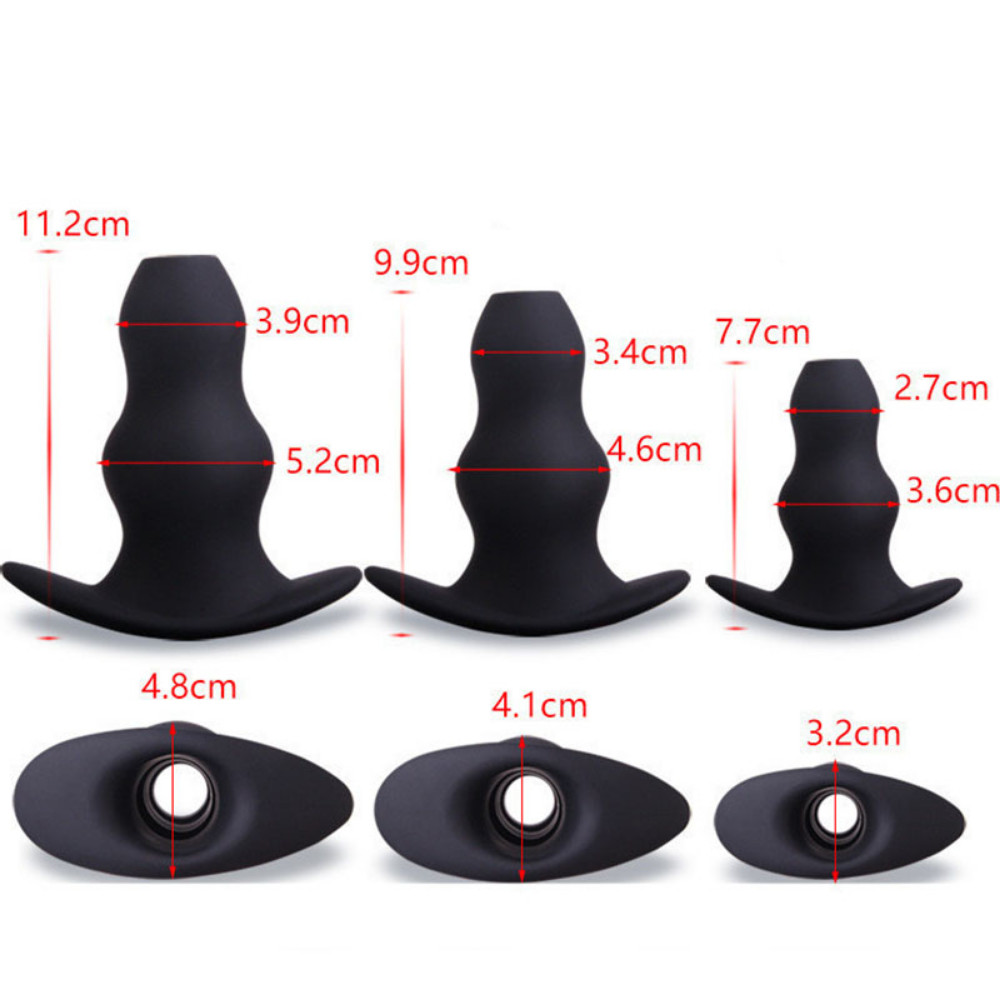 3 Size Safty Use Unisex Soft Silicone Hollow Enemator Anal Cleaner Douche Enema