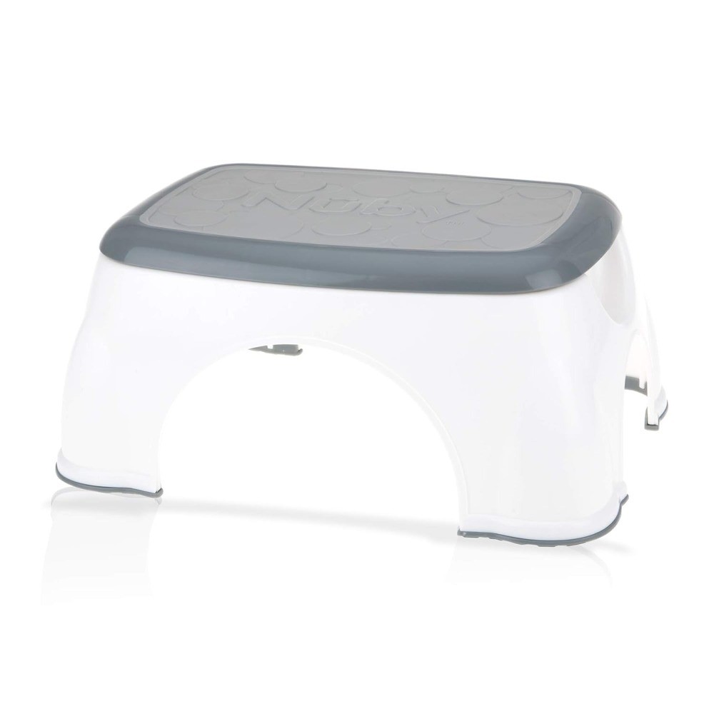 Step Stool with Two Steps Non-Slip Gray Sturdy Folding Step Up Stool