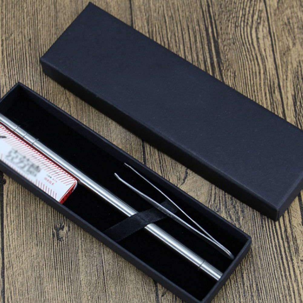US 1 Set Hair Styling Eyebrows Beards Pen Stainless Steel Razor Salon Engraved