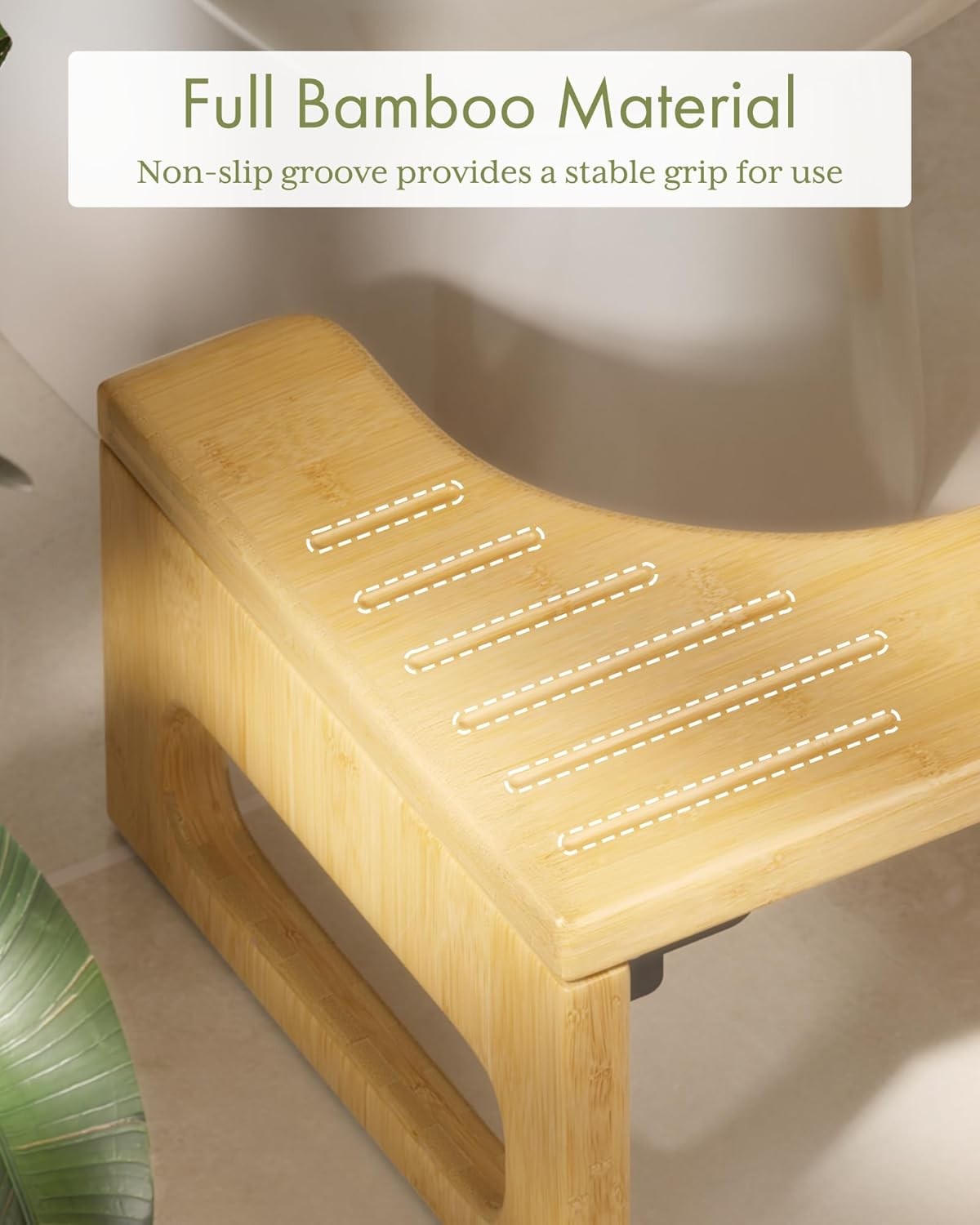 AmazerBath 7 Inches Bamboo Toilet Stool Squat for Adult, Foldable Squatting Pott