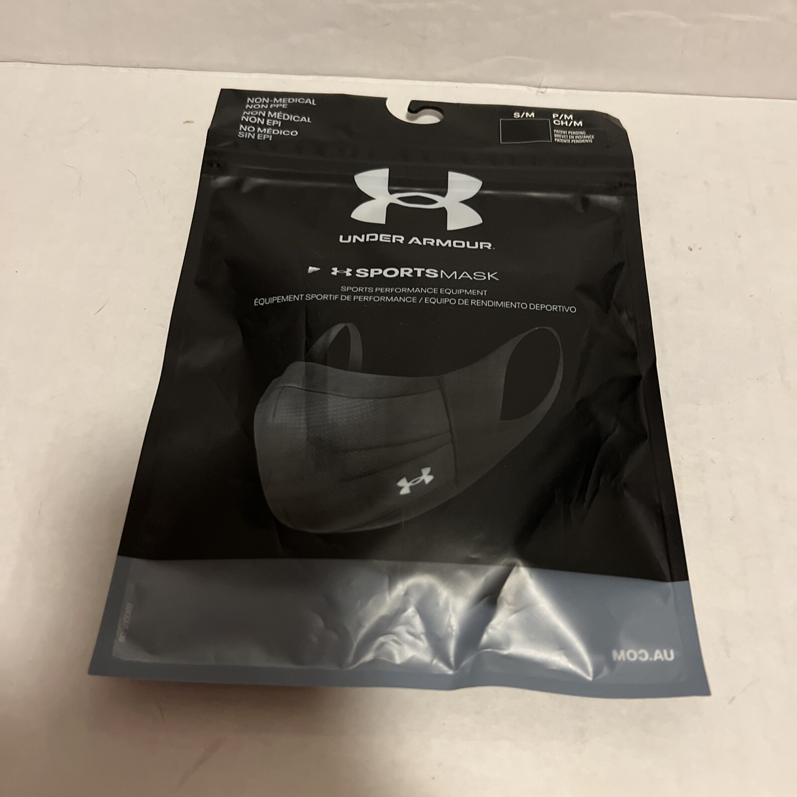 Under Armour Sports Mask Three Layer System UA Unisex Black Size S / M