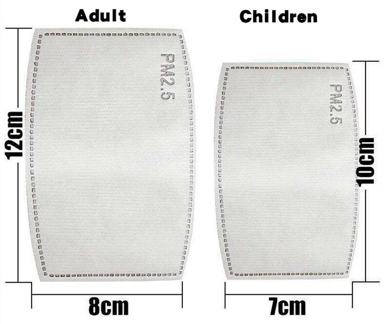 40 Adult 5 LAYER PM2.5 Filters for Reusable Face Masks