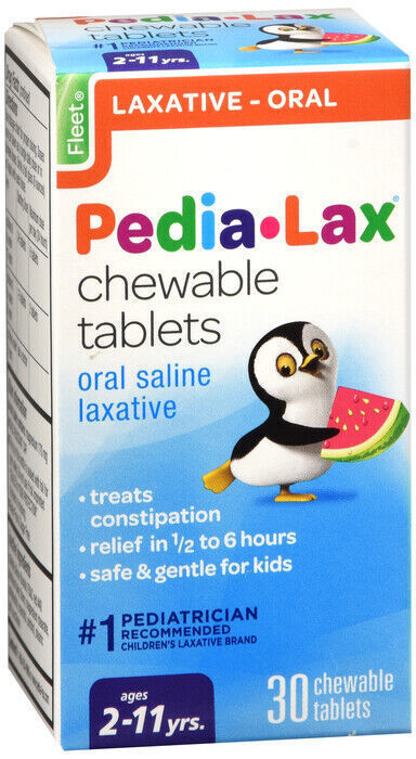 Pedia-Lax Laxative Chewable Tablets for Kids, Watermelon Flavor, 30 ct